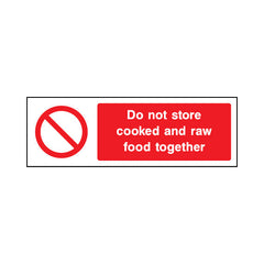 Do Not Store Cooked And Raw Food Together - Landscape Sign FPH077 FPH LN3