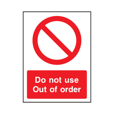 Do Not Use - Out Of Order - Portrait Sign MP029 MP PT1