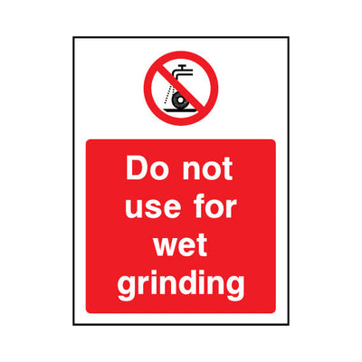 Do Not Use For Wet Grinding - Portrait Sign MP044 MP PT1