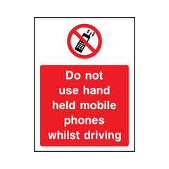 Do Not Use Hand Held Mobile Phones Whilst Driving - Portrait Sign GP074 GP PT1