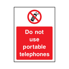 Do Not Use Portable Telephones - Portrait Sign GP071 GP PT1