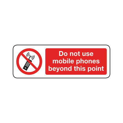 Do Not Use Mobile Phones Beyond This Point Sign
