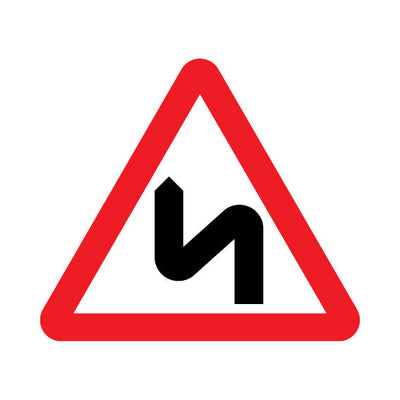 Double Bend First To Left - Landscape Sign UKT018 UKT LN1