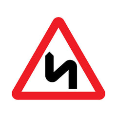 Double Bend First To Left - Landscape Sign UKT018 UKT LN1