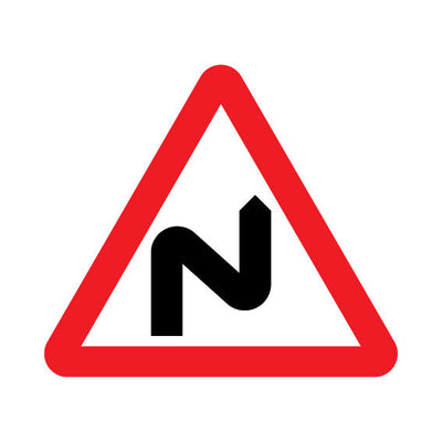 Double Bend First To Right - Landscape Sign UKT019 UKT LN1