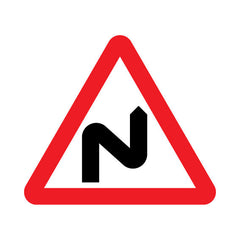 Double Bend First To Right - Landscape Sign UKT019 UKT LN1