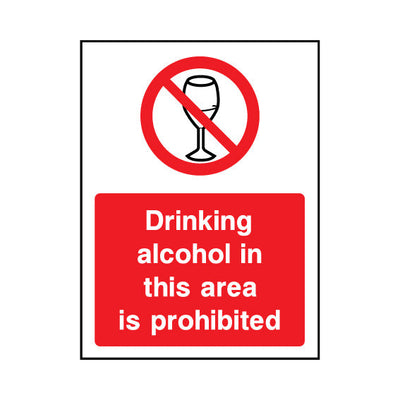 Drinking Alcohol In This Area Is Prohibited - Portrait Sign GP125 GP PT1