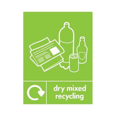 Dry Mixed Recycling & Icon - Portrait Sign MIR003 MIR PT1