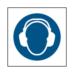 Ear Protection Must Be Worn - Ear Protection Icon - Square Sign PPE052 PPE SQ1