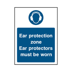 Ear Protection Zone - Ear Protectors Must Be Worn - Portrait Sign PPE034 PPE PT1