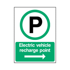 Electric Vehicle Recharge Point (Arrow Right) - Portrait Sign P055 PA PT1