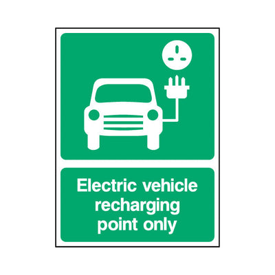 Electric Vehicle Recharging Point Only - Portrait Sign P052 PA PT1