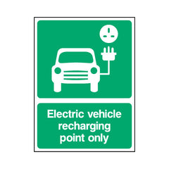 Electric Vehicle Recharging Point Only - Portrait Sign P052 PA PT1