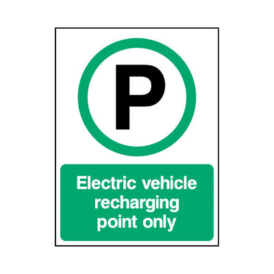 Electric Vehicle Recharging Point Only - Portrait Sign v2 P057 PA PT1