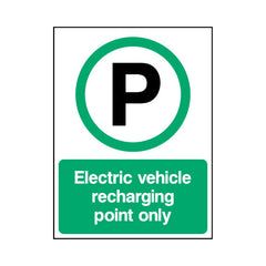 Electric Vehicle Recharging Point Only - Portrait Sign v2 P057 PA PT1