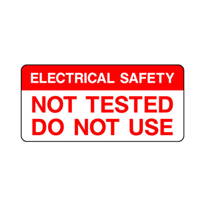 Electrical Safety Not Tested Do Not Use - Sticker Sheet QCS020 QCS ST1