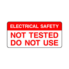 Electrical Safety Not Tested Do Not Use - Sticker Sheet QCS020 QCS ST1
