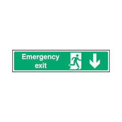 Emergency Exit Arrow Down - Landscape Sign EE026 EE LN3