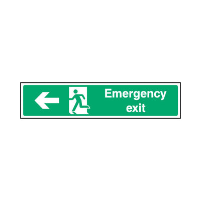 Emergency Exit Arrow Left - Landscape Sign EE027 EE LN3