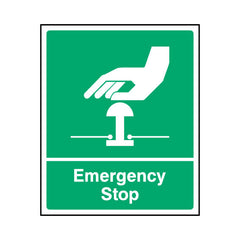 Emergency Stop (green) - Portrait Sign  FAD050 FAD PT1