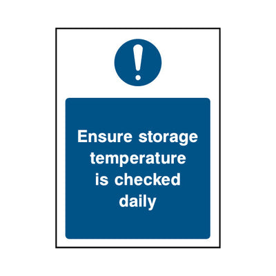 Ensure Storage Temperature Is Checked Daily - Portrait Sign FPH011 FPH PT1