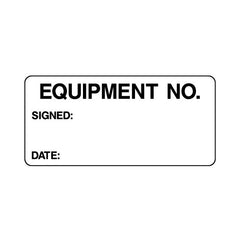 Equipment No. Signed & Date - Sticker Sheet QCS076 QCS ST1