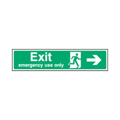 Exit - Emergency Une Only Arrow Right - Landscape Sign EE032 EE LN3