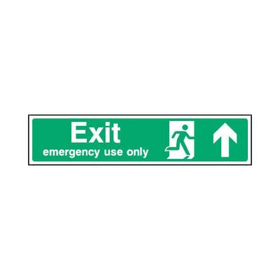 Exit - Emergency Une Only Arrow Up - Landscape Sign EE029 EE LN3