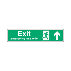 Exit - Emergency Une Only Arrow Up - Landscape Sign EE029 EE LN3