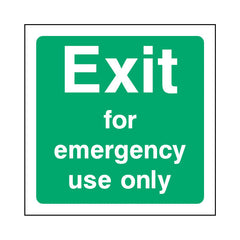Exit - For Emergency Use Only - Square Sign EE061 EE SQ1