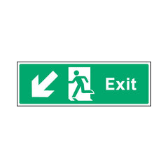 Exit Diagonal Arrow Left (down) - Landscape Sign EE013 EE LN3