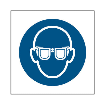 Eye Protection Must Be Worn - Eye Protection & Glasses Icon - Square Sign PPE051 PPE SQ1
