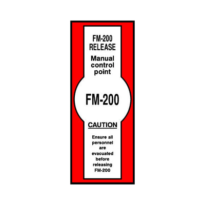 FM-200 Release - Manual Control Point - Portrait Sign FE023 FE PT3