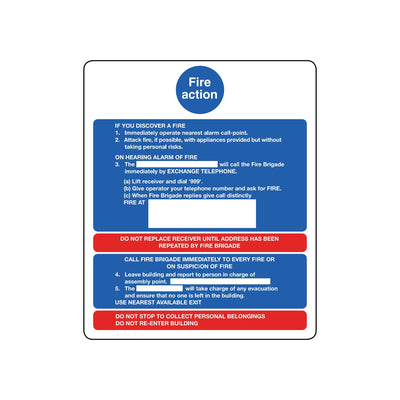 Fire Action Alt Sign