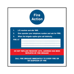Fire Action - Square - Square Sign FA021 FA SQ1