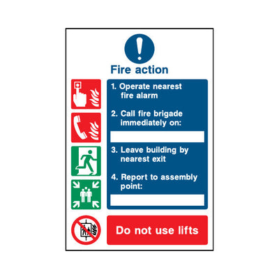Fire Action (v10) - Portrait Sign FA022 FA PT1