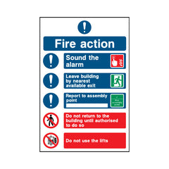 Fire Action (v13) - Portrait Sign FA025 FA PT1