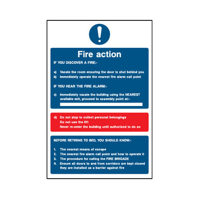 Fire Action (v17) - Portrait Sign FA029 FA PT1