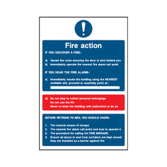 Fire Action (v17) - Portrait Sign FA029 FA PT1