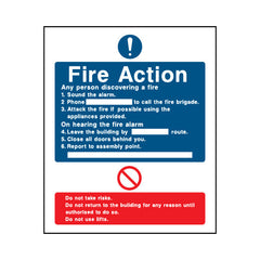 Fire Action (v3) - Portrait Sign FA003 FA PT1