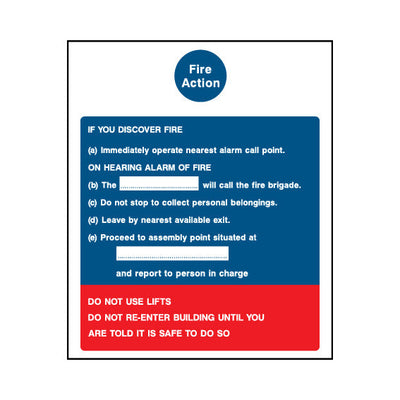 Fire Action (v4) - Portrait Sign FA009 FA PT1