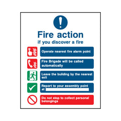 Fire Action (v6) - Portrait Sign FA011 FA PT1
