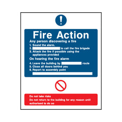 Fire Action (v9) - Portrait Sign FA018 FA PT1