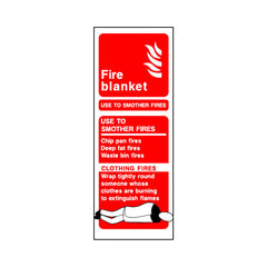 Fire Blanket Use & Directions - Portrait Sign FE082 FE PT3