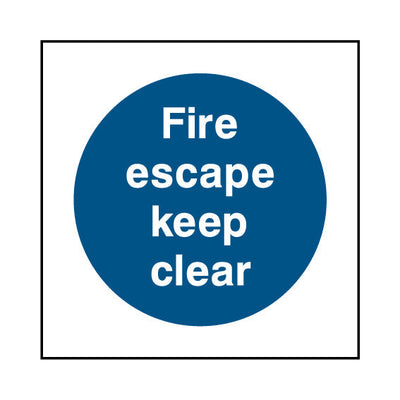Fire Escape Keep Clear - Square Sign FP005 FP SQ1