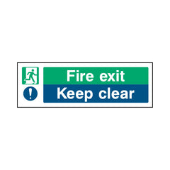 Fire Exit - Keep Clear - Landscape Sign EE048 EE LN3