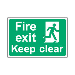 Fire Exit - Keep Clear - Landscape Sign v2 EE086 EE LN1