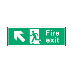 Fire Exit Diagonal Arrow Left (up) - Landscape Sign EE001 EE LN3