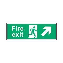 Fire Exit Diagonal Arrow Right (up) - Landscape Sign EE002 EE LN3