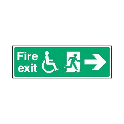 Fire Exit & Disabled Icon - Arrow Left - Landscape Sign EE067 EE LN3